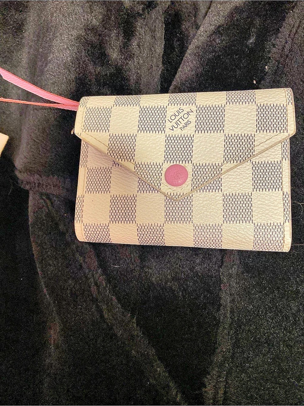 Louis Vuitton Rosalie Coin Purse Pink & Beige Checkered Wallet NWT